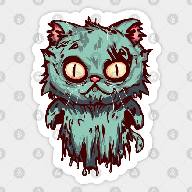 Zombie Ghost Cat (no text) Sticker by KilkennyCat Art